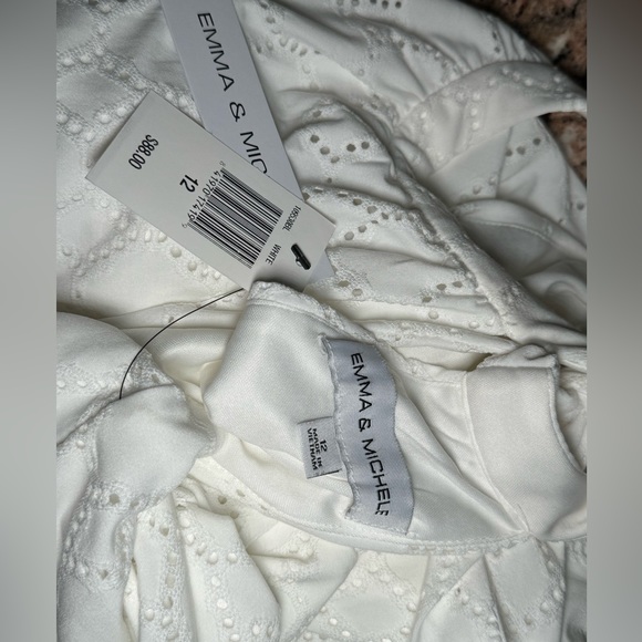 Emma & Michelle NWT white halter empire waist sleeveless eyelets maxi dress, 12 - Picture 9 of 9